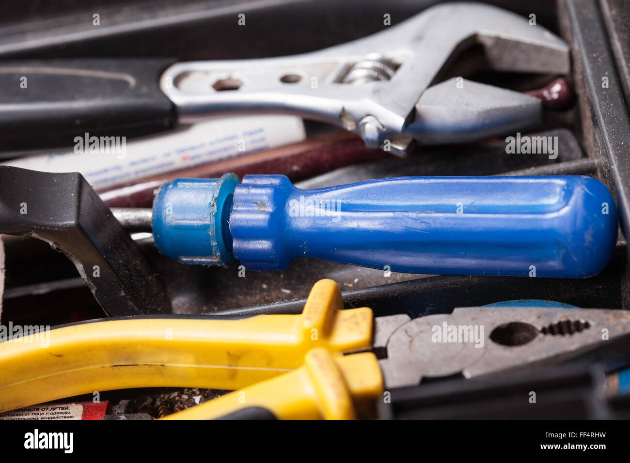 toolbox with repair hand tools closeup Stock Photo Alamy