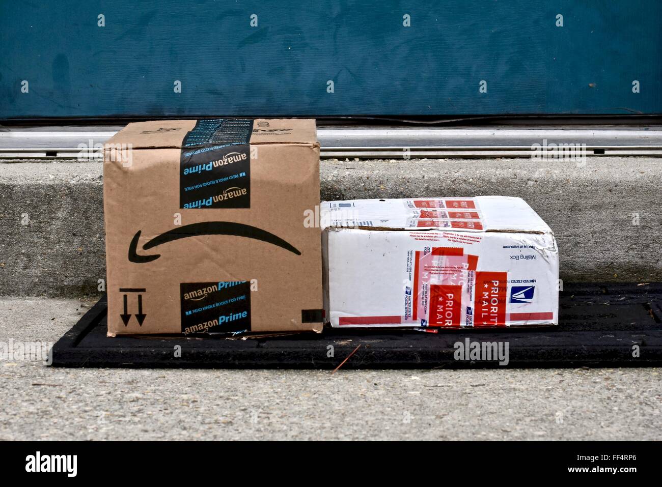 Boxes delivered to a home Stock Photo Alamy