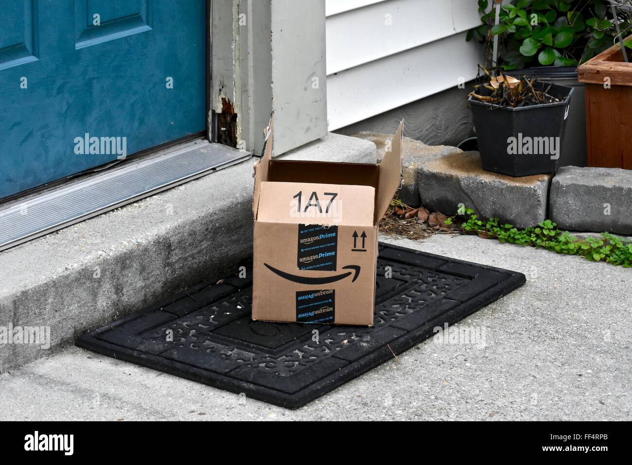 Boxes delivered to a home Stock Photo Alamy