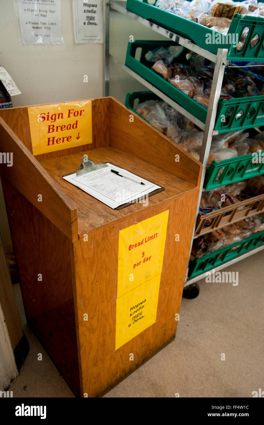 A community food pantry in Portland, Oregon serves all who have the