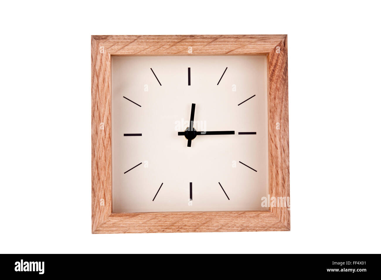 Clock with wooden frame Stock Photo Alamy
