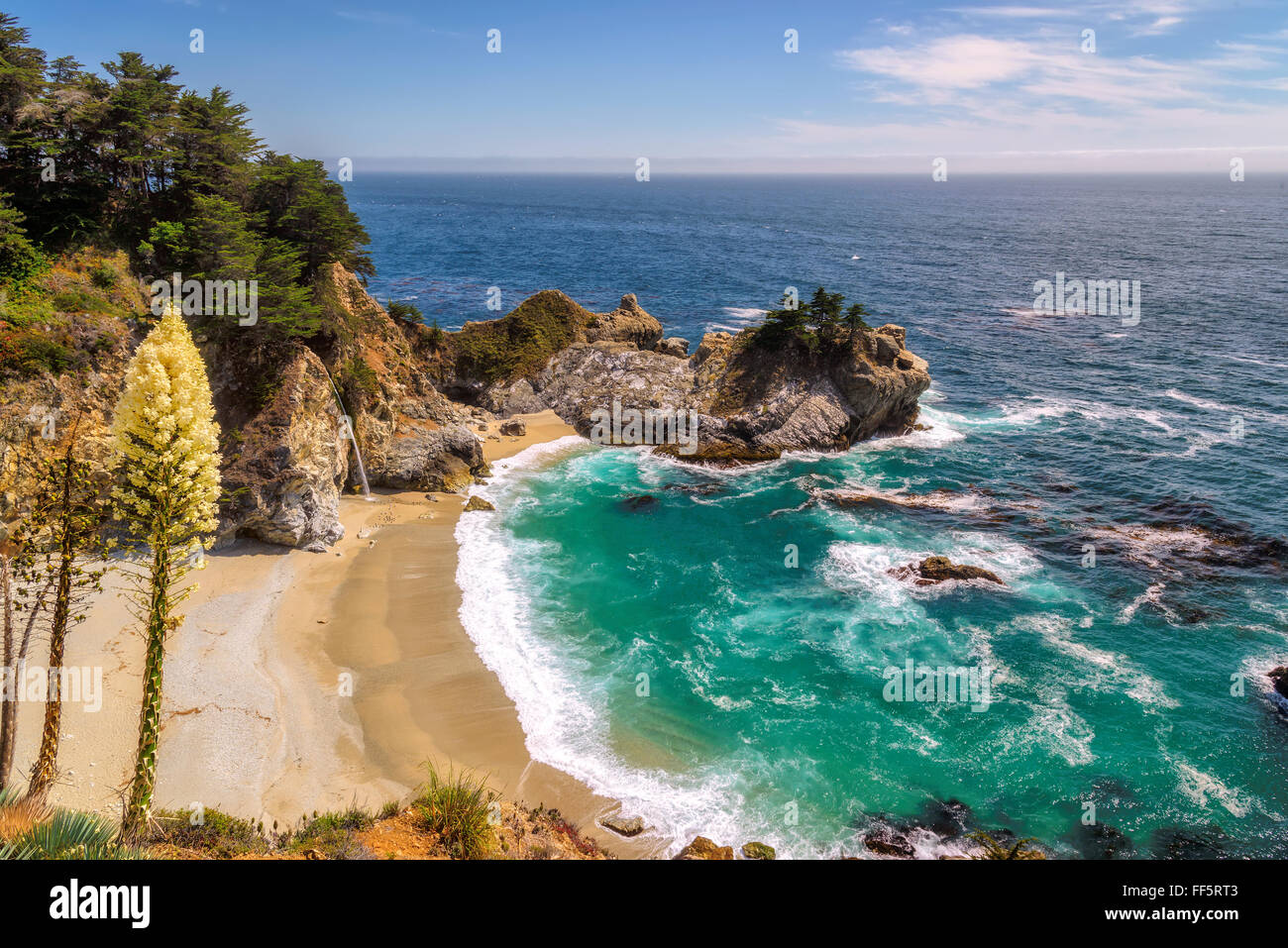 Beautiful Julia Pfeiffer beach in Big Sur. California Stock Photo