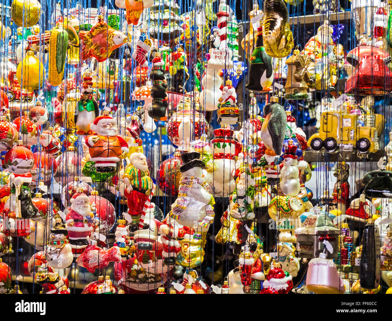 Christmas tree decorations German Christmas Fair Stock Photo Alamy