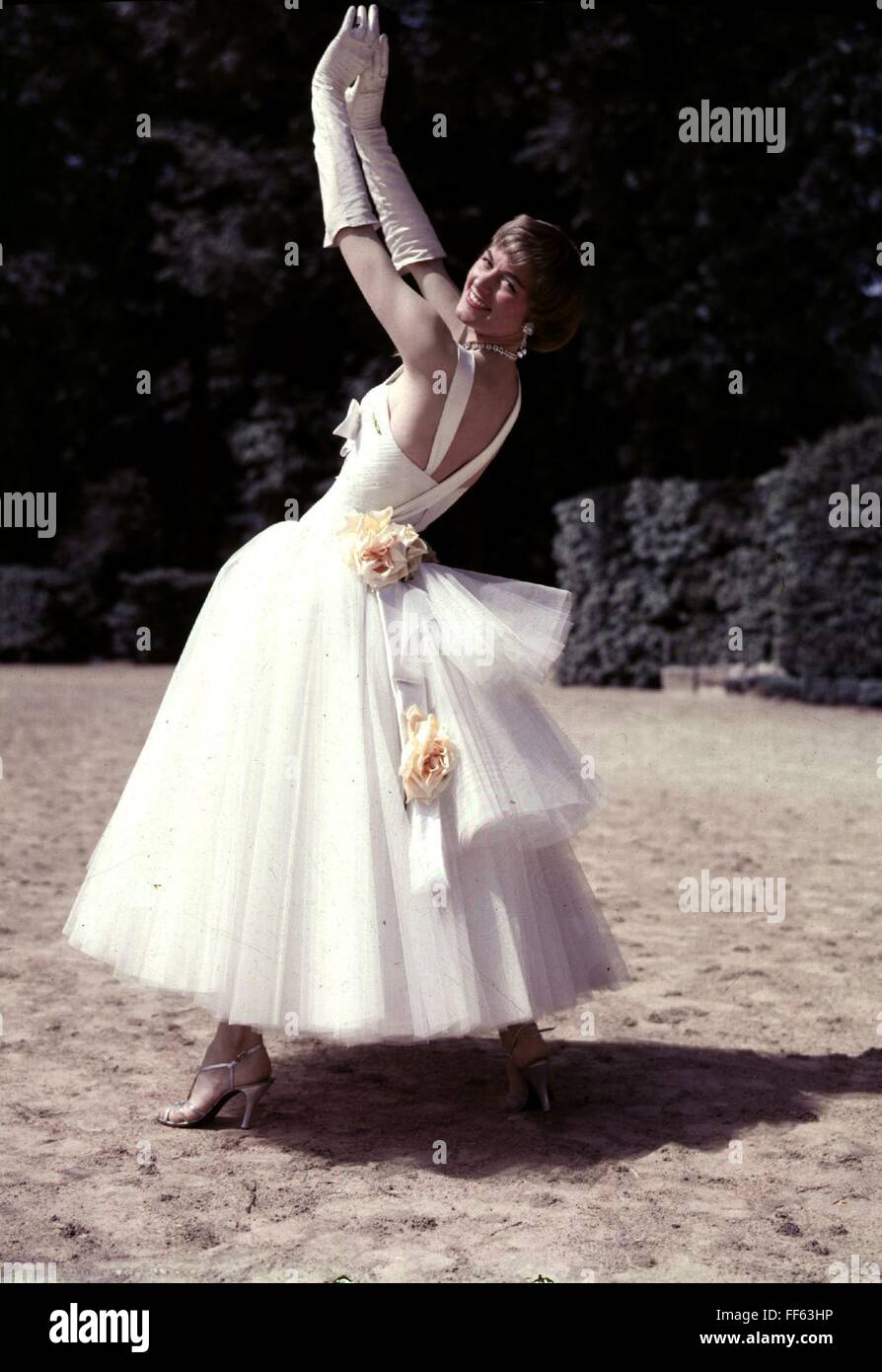 1950s white dress