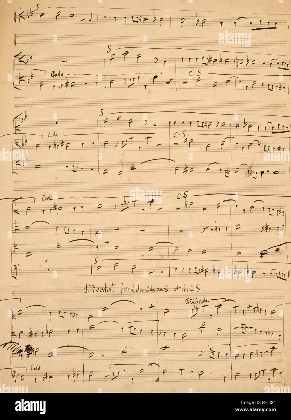 Ravel, Maurice, 7.3.1875 - 28.12.1937, French musician (composer), original sheet of music, composition, company Kotte Autographs, Kaufering, Bavaria, Germany, 11.1.2002, piece of music, music, historic, historical, composer, composers, sheet of music, sheet music, composition, compositions, 2000s, 21st century, Additional-Rights-Clearences-Not Available Stock Photo
