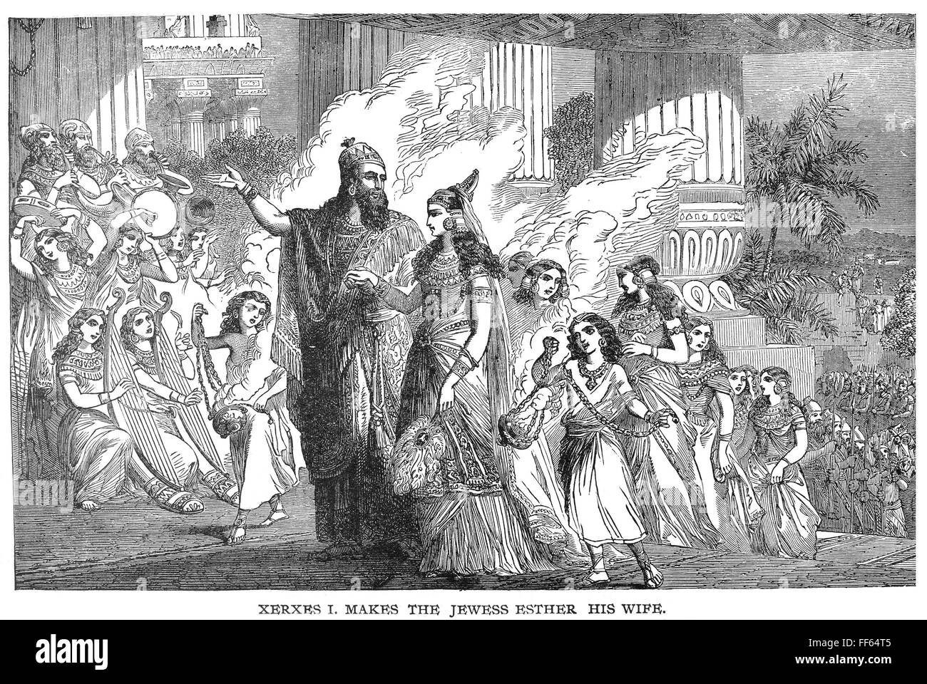 XERXES I & ESTHER. /nKing Xerxes I (Ahasuerus) Of Persia Marries Esther ...