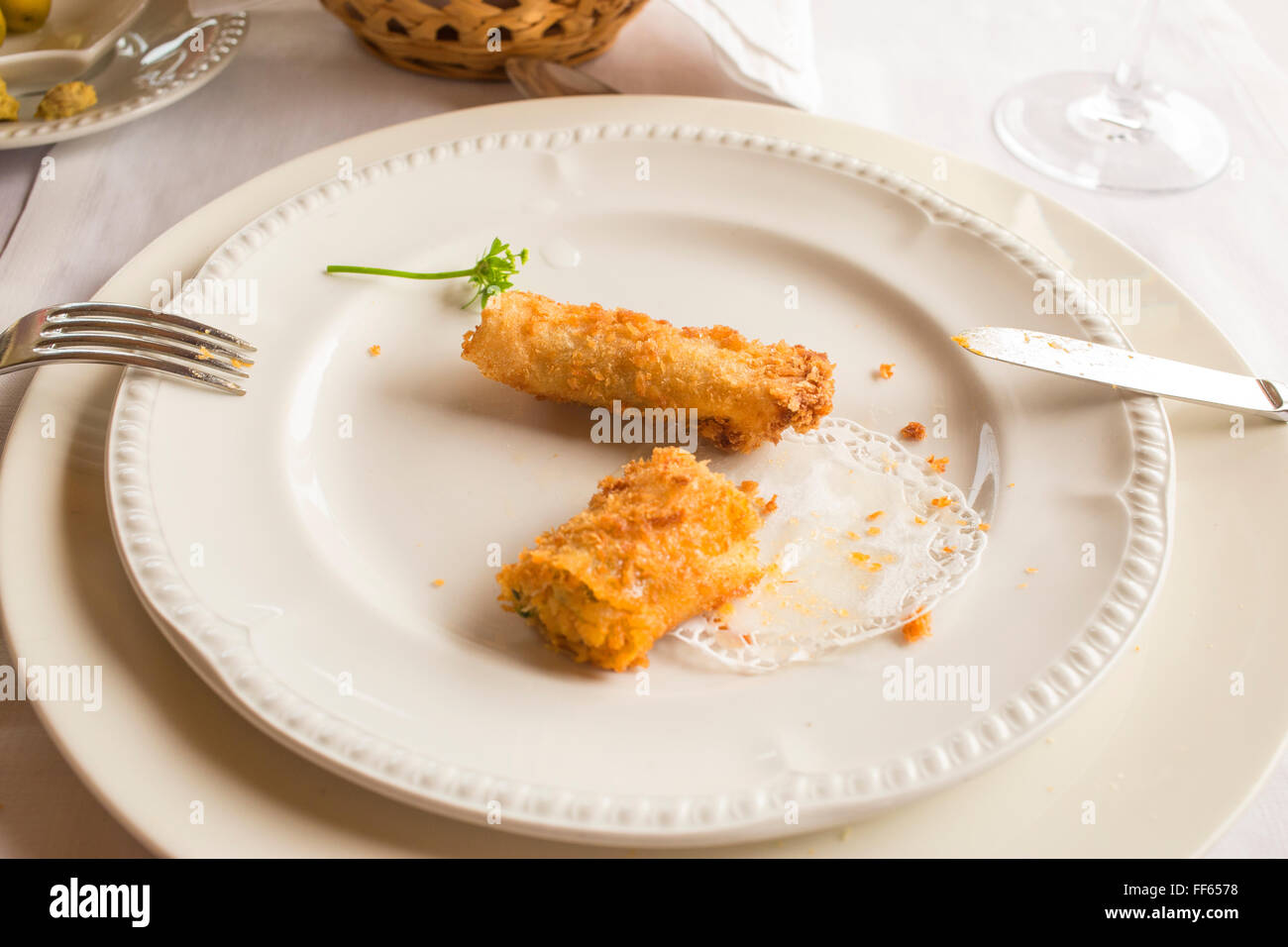 Vegetarian starter in upscale restaurant Stock Photo Alamy