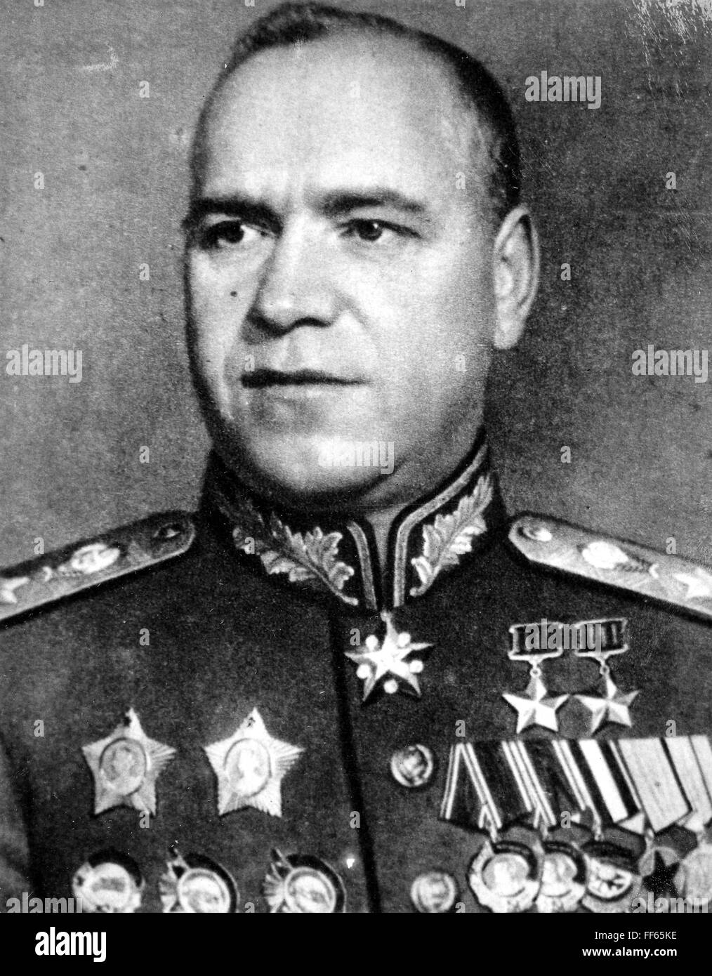 GEORGI K. ZHUKOV (1896-1974). /nGeorgi Konstantinovich Zhukov. Russian army officer. Photograph, 20th century. Stock Photo