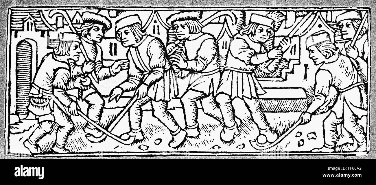 HET KOLVEN, 1497. /nThe game of het kolven, a precursor to golf, played ...