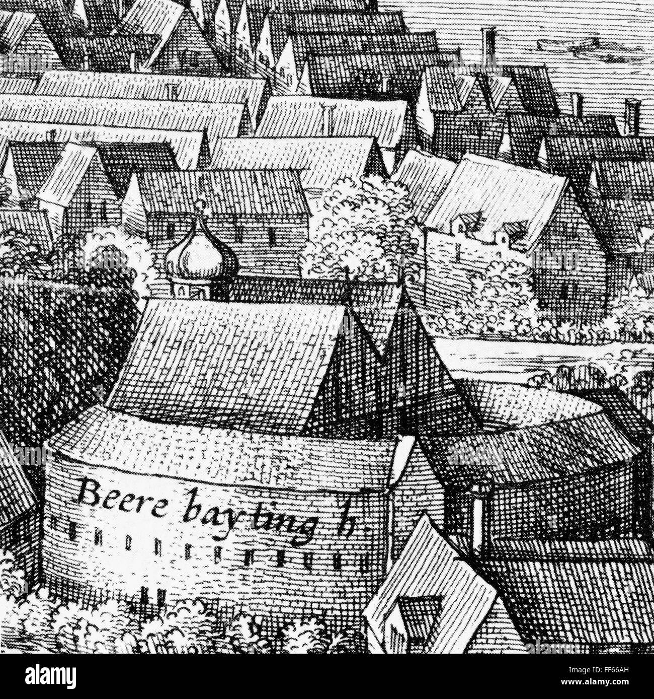 LONDON GLOBE THEATRE. /nThe Globe Theater (mislabeled the 'Bear