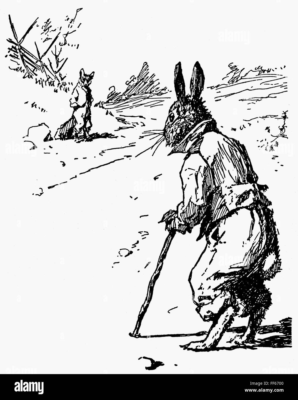 HARRIS: UNCLE REMUS, 1895. /nBrer Rabbit and Brer Fox. Pen-and-ink ...