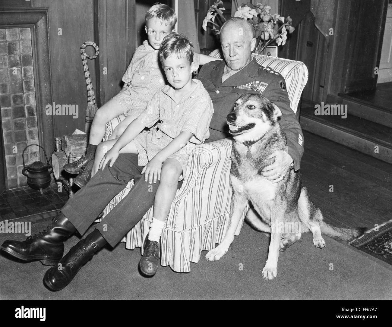 SMITH PATTON /n(18851945). American army officer. Photographed with his grandchildren in