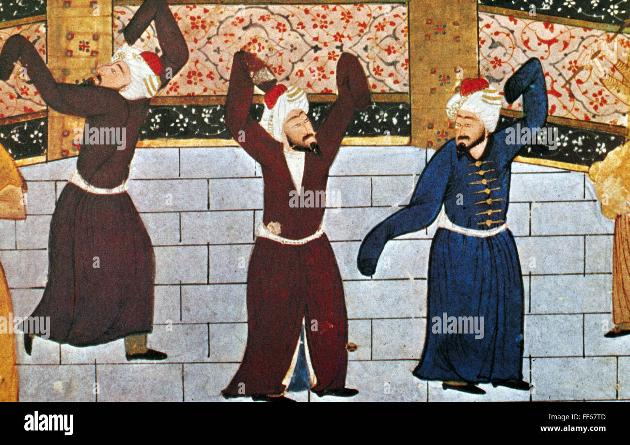 Mevlevi DANCING DERVISHES, c1600. /nWhirling dervishes of the Mevlevi order ...