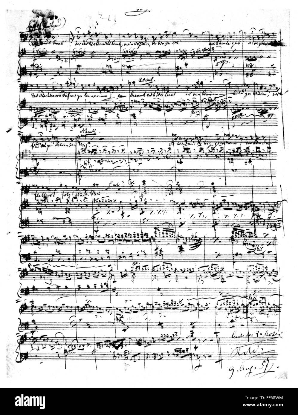 WAGNER: SIEGFRIED, 1857. /nRichard Wagner (1813-1883). /nGerman composer. Manuscript for Act II of 'Siegfried', 1857. Stock Photo