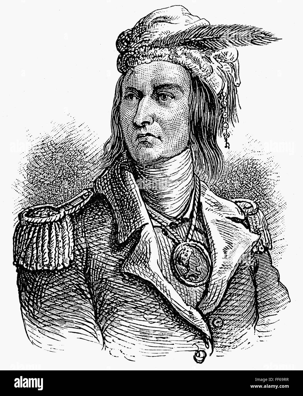 TECUMSEH (1768?1813). /nAmerican Shawnee Native American chief. Wood
