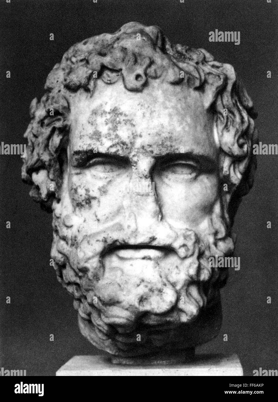 THALES OF MILETUS /n(640?-546 B.C.). Greek philosopher and scientist. Antique Greek sculpture. Stock Photo