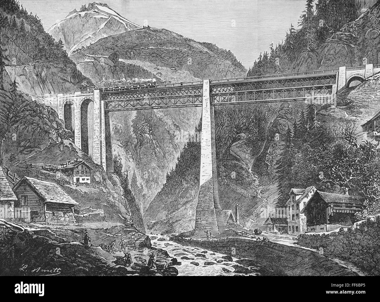 SAINT GOTTHARD TUNNEL nA Viaduct Of The Saint Gotthard Railway In The 