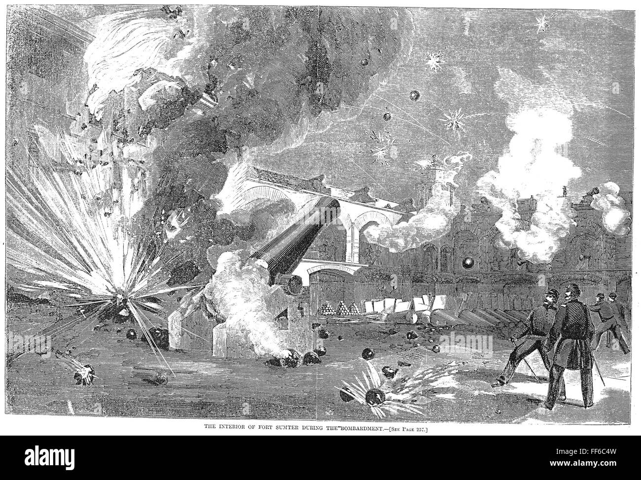 CIVIL WAR FORT SUMTER 1861. /nThe Confederate bombardment of Fort