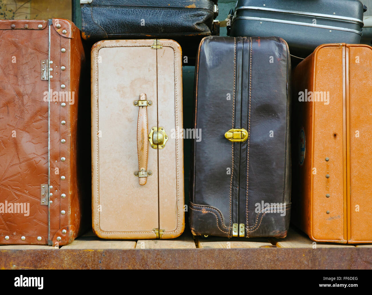 Shelves of luggage, old suitcases Stock Photo Alamy