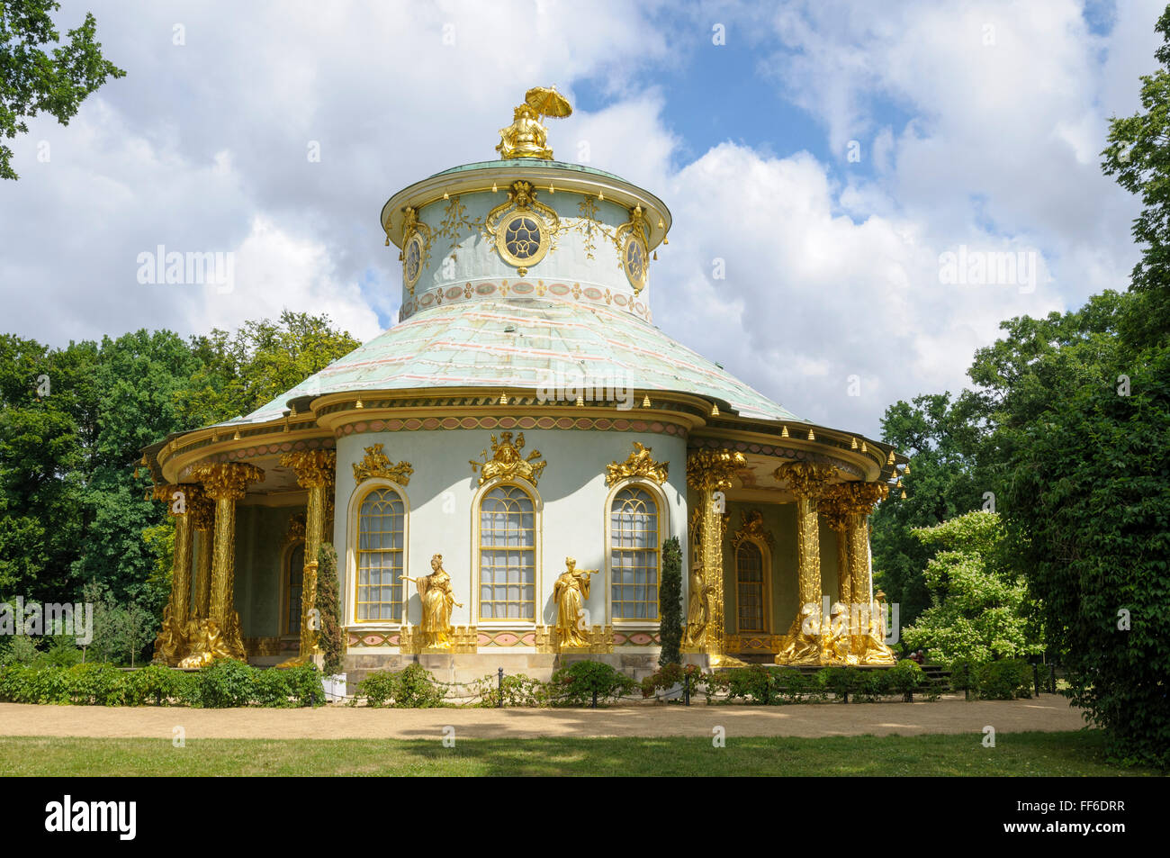 The Chinese House/Chinesisches Haus, pavilion in the Sanssouci Park, Potsdam, Brandenburg, Germany Stock Photo