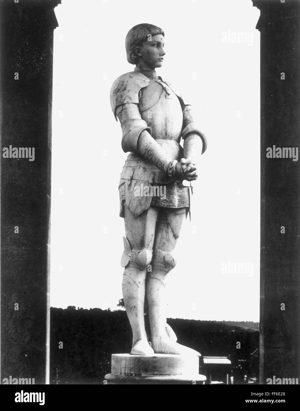 JOAN OF ARC (1412-1431). /nFrench national heroine. As a prisoner: sculpture by Louis Ernest Barrias (1841-1905) at Bonsecours, France. Stock Photo