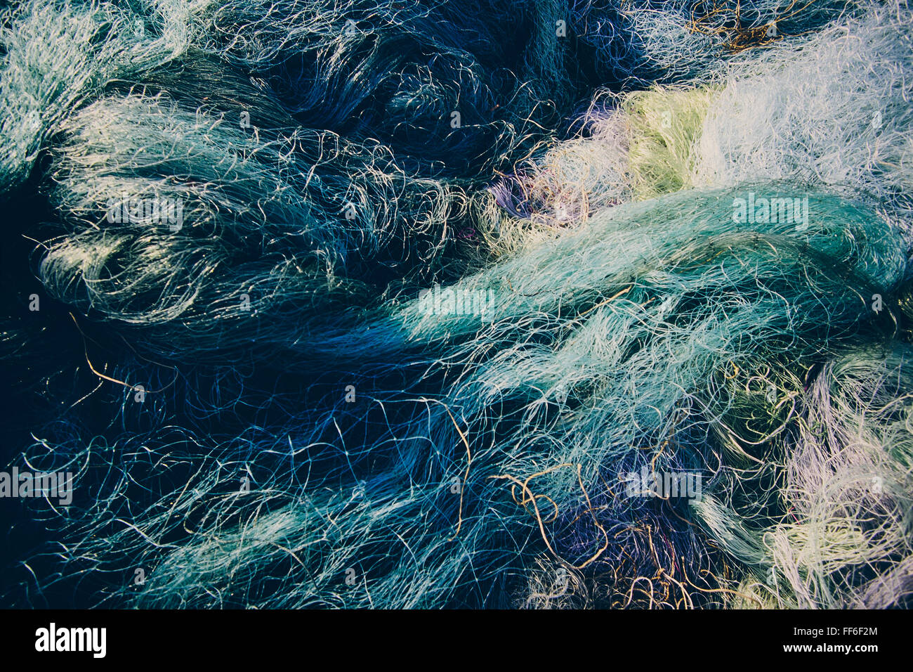 Pile of commercial fishing nets Stock Photo Alamy