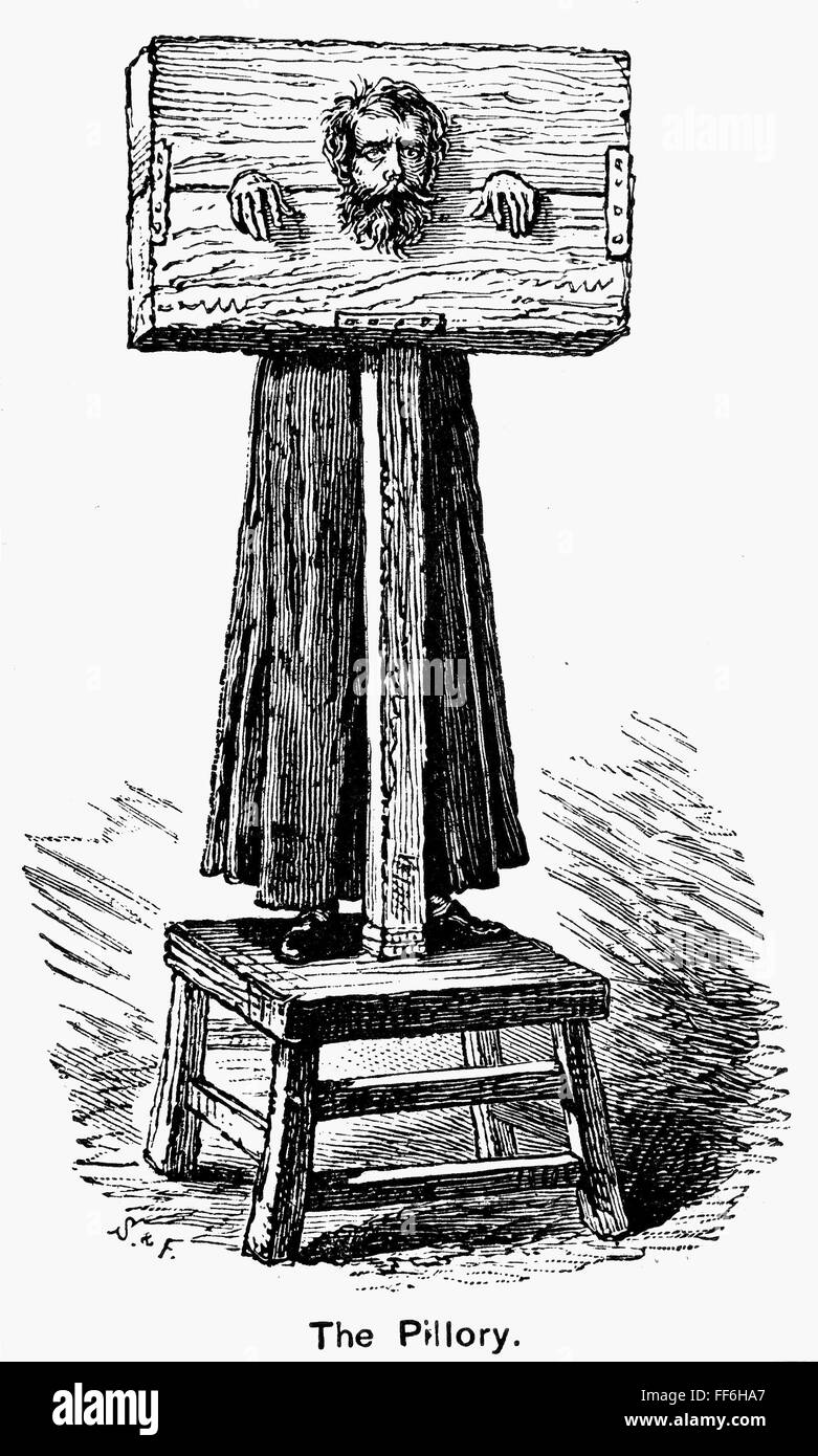 COLONIAL PILLORY. /nA Pillory as used in colonial America. Wood