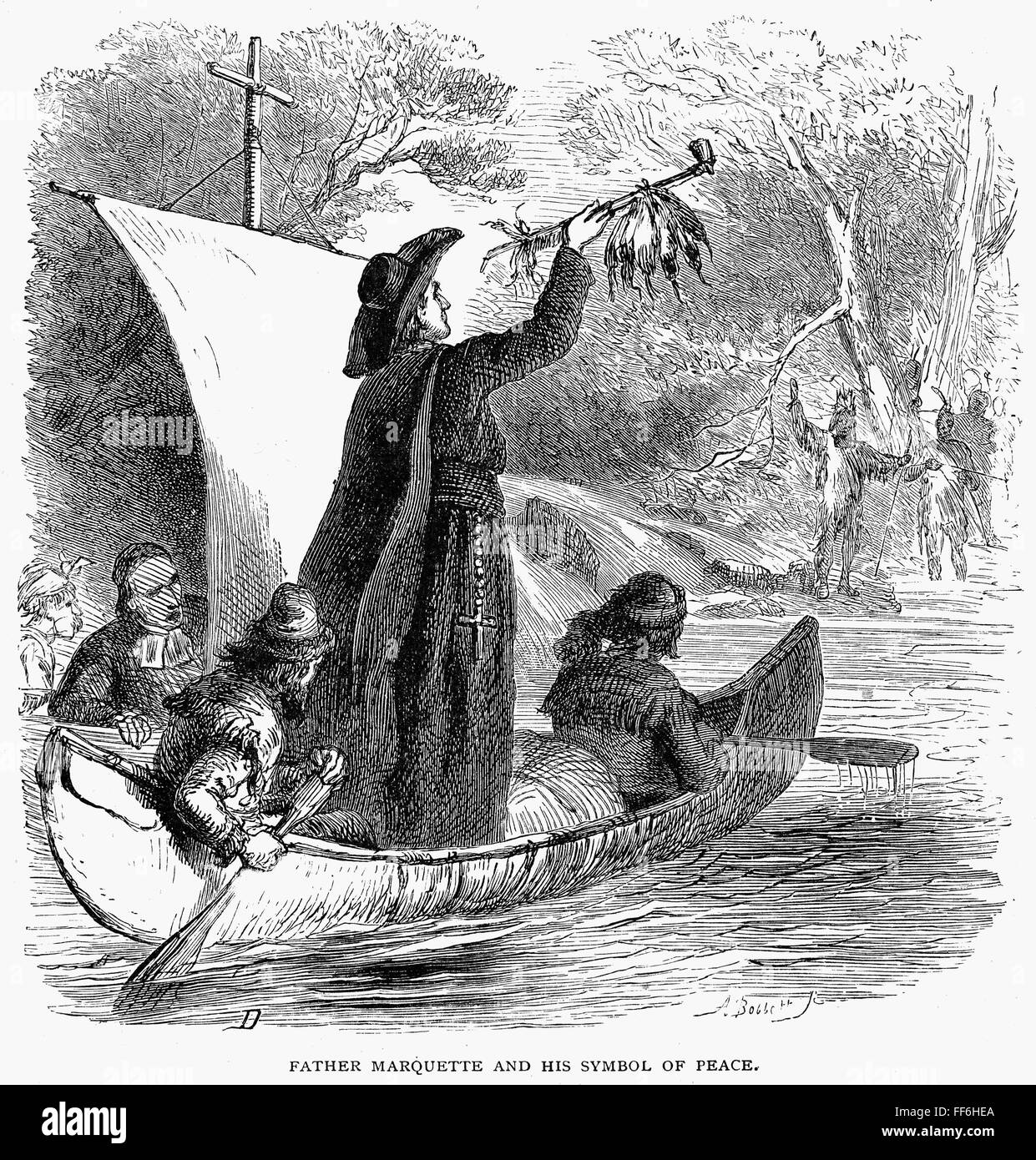 FATHER JACQUES MARQUETTE /n(16371675). French Jesuit missionary and