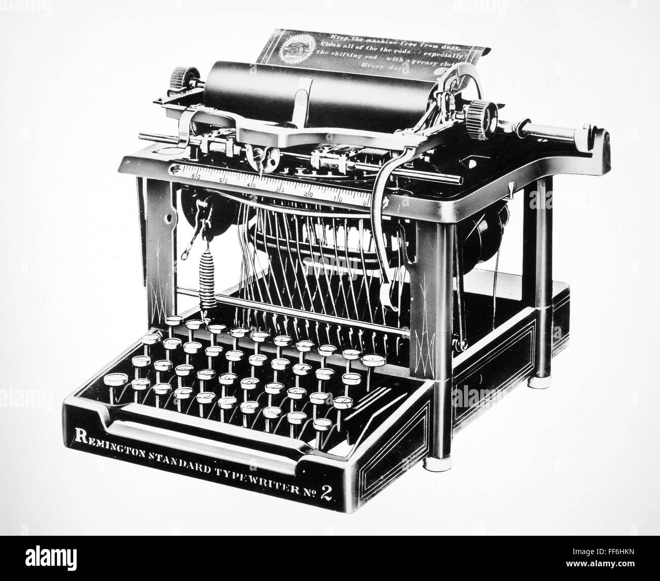 REMINGTON TYPEWRITER. /nThe Remington Standard Typewriter No. 2, 1890s. Stock Photo