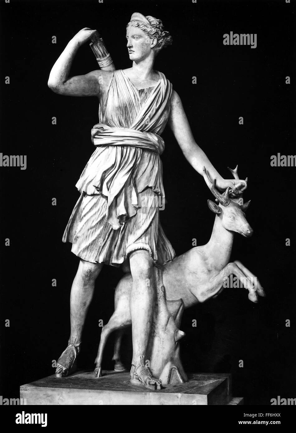 DIANA (ARTEMIS). /nHellenistic sculpture of Artemis the Huntress, known