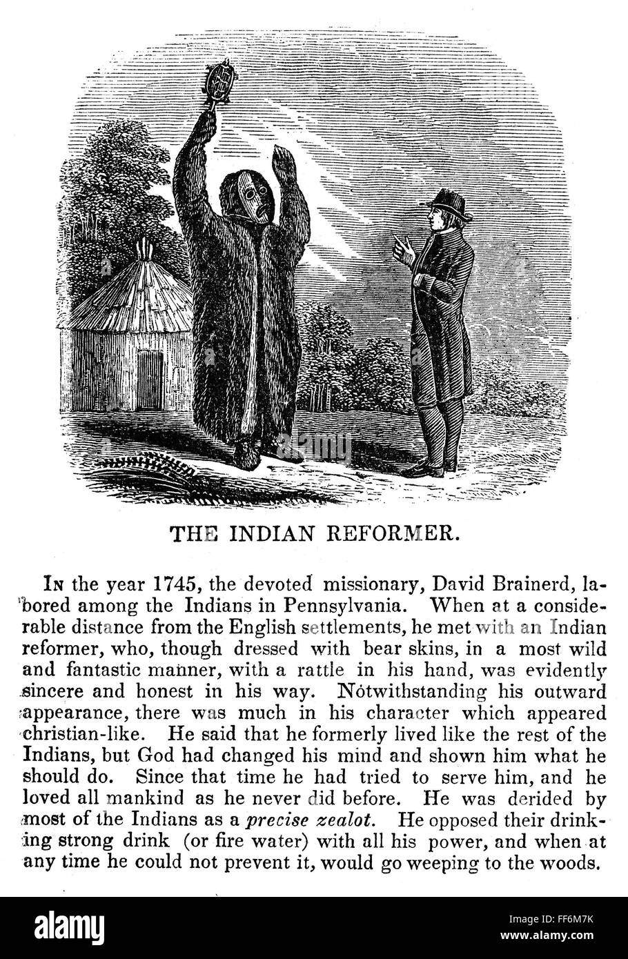 DAVID BRAINERD (1718-1747). /nAmerican missionary. Brainerd encounters ...