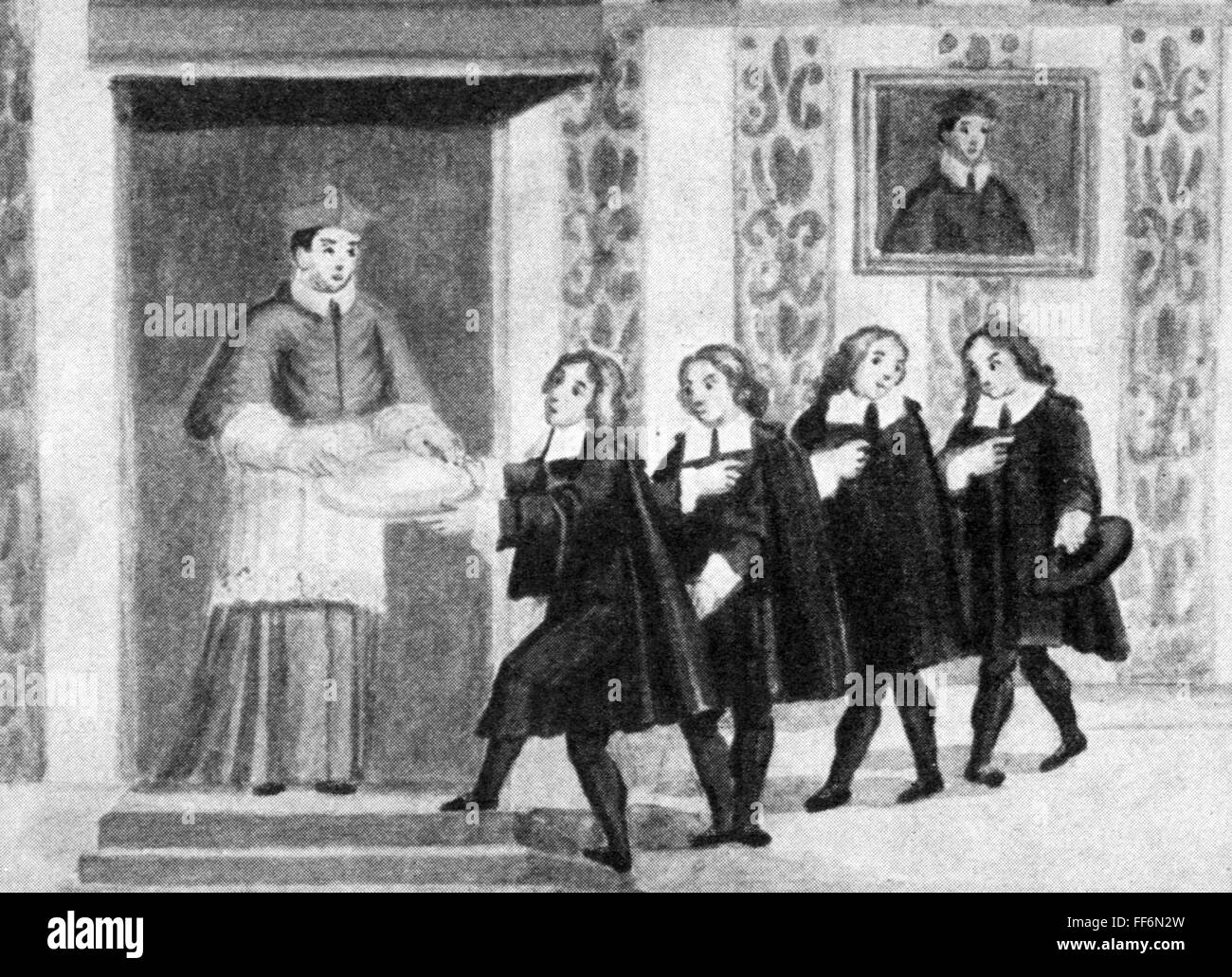 pedagogy, students, Bolognese students presenting the first snow to the cardinal legate, watercolour, 18th century, Biblioteca Comunale, Bologna, 18th century, fine arts, art, art of painting, Italy, university, universities, full length, standing, clergyman, clergy, cardinal legate, present, presenting, give, giving, snow, winter, wintertime, wintertide, wintry, winterly, season, seasonal, pedagogy, paedagogy, education, students, student, first, 1st, watercolour, watercolor, historic, historical, man, men, male, people, Additional-Rights-Clearences-Not Available Stock Photo