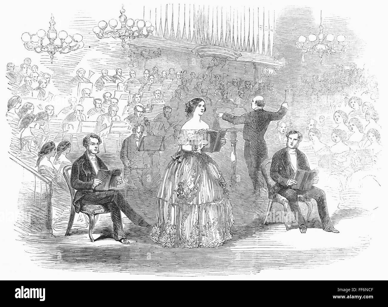 JENNY LIND (18201887). /nSwedish soprano singer. Lind giving a
