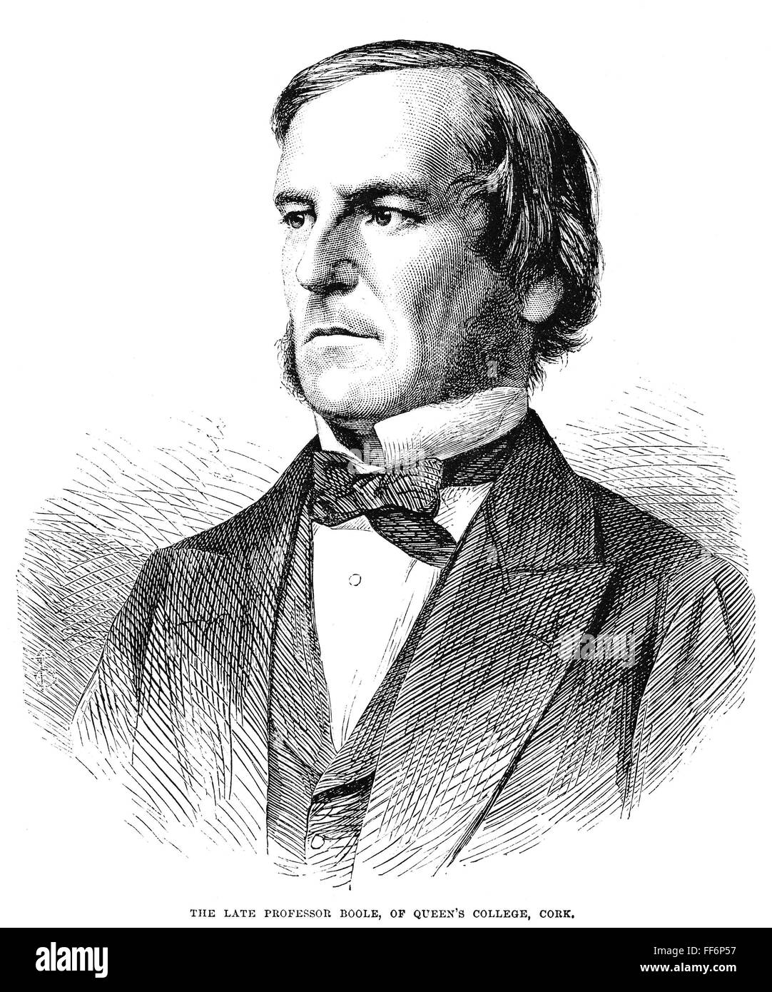 GEORGE BOOLE (1815-1864). /nEnglish mathematician and logician. Line engraving, 1865. Stock Photo