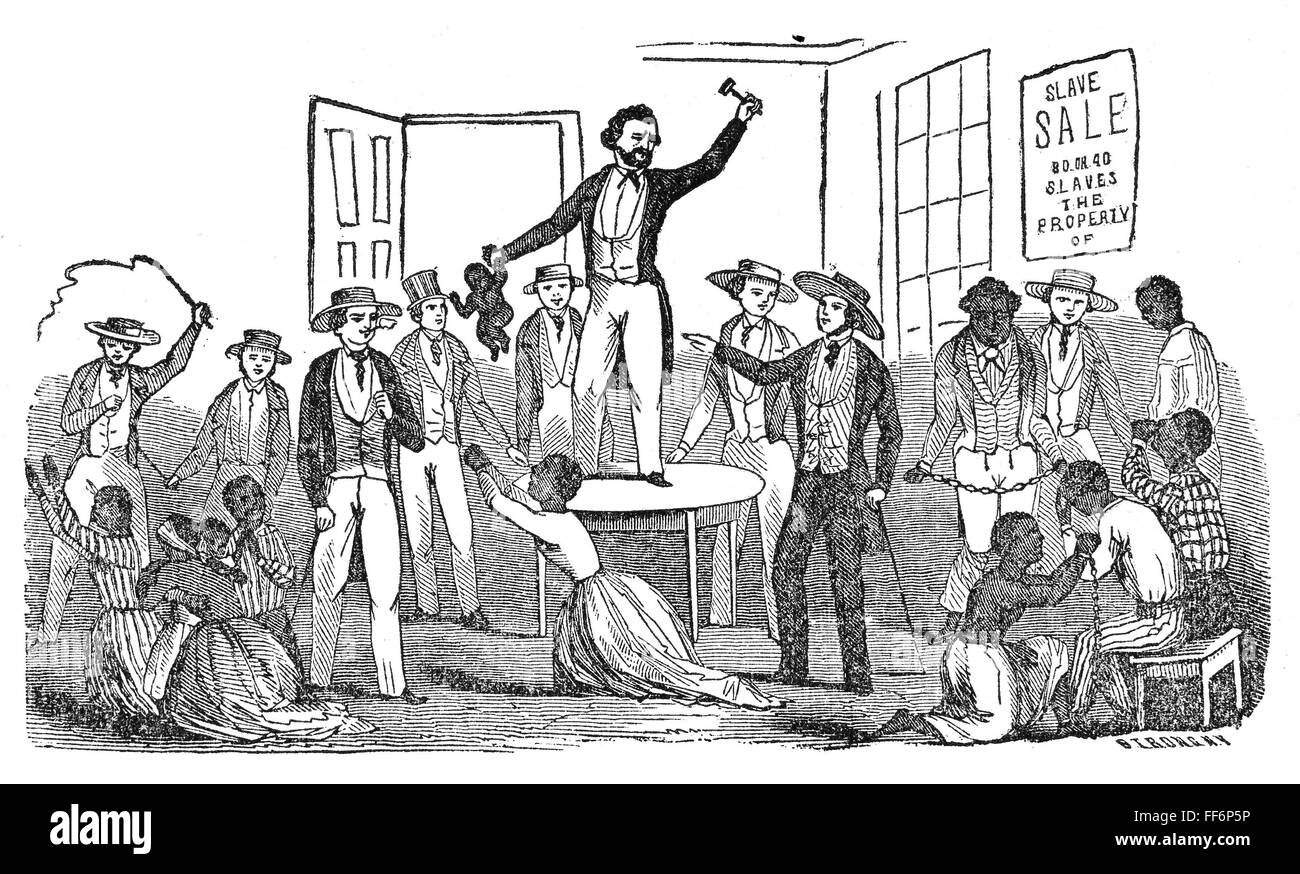 SLAVE AUCTION, 1849. /nWood engraving from the 'Narrative of the Life