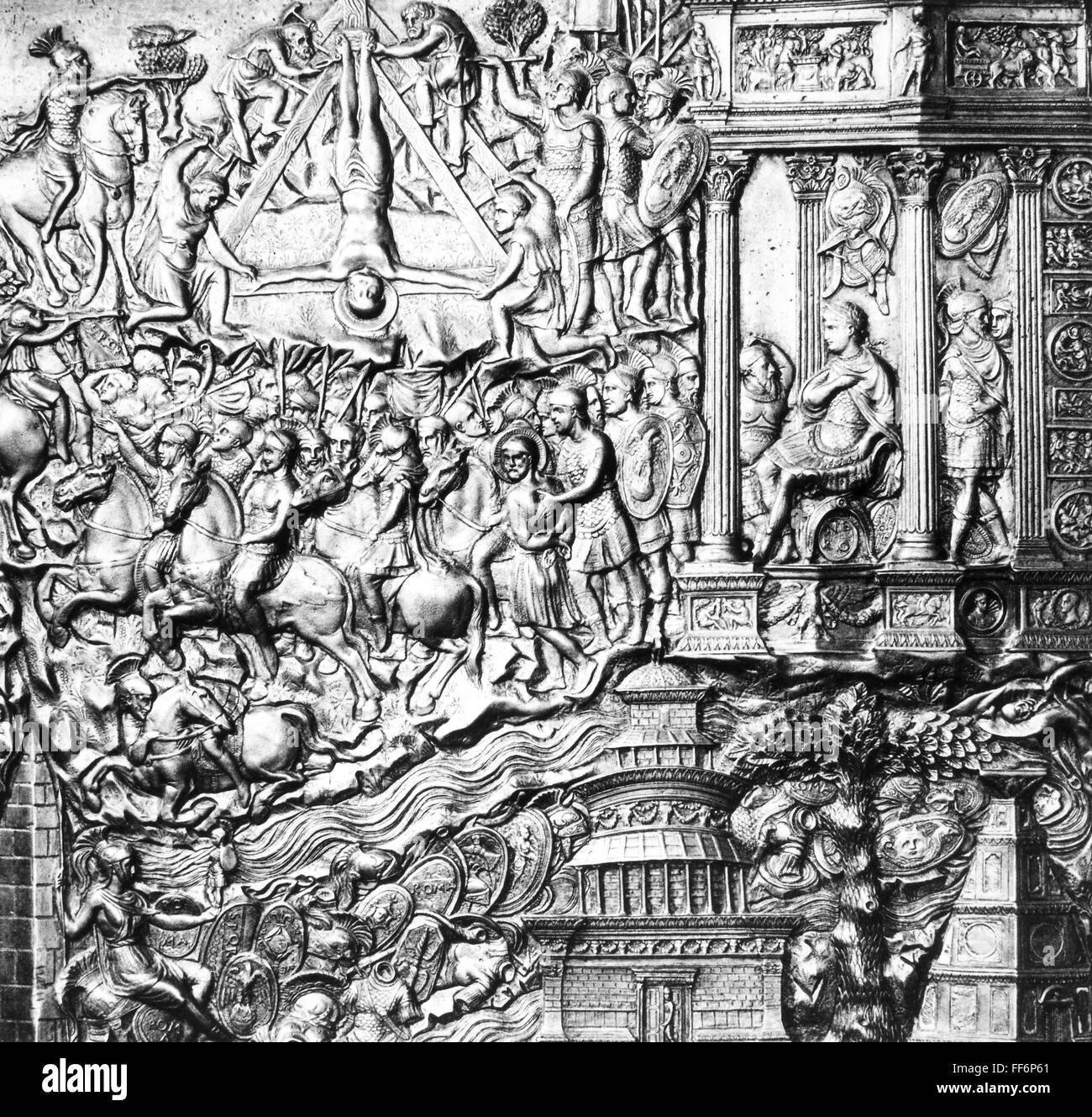 CRUCIFIXION OF ST. PETER. /nSt. Peter crucified upside down. At the