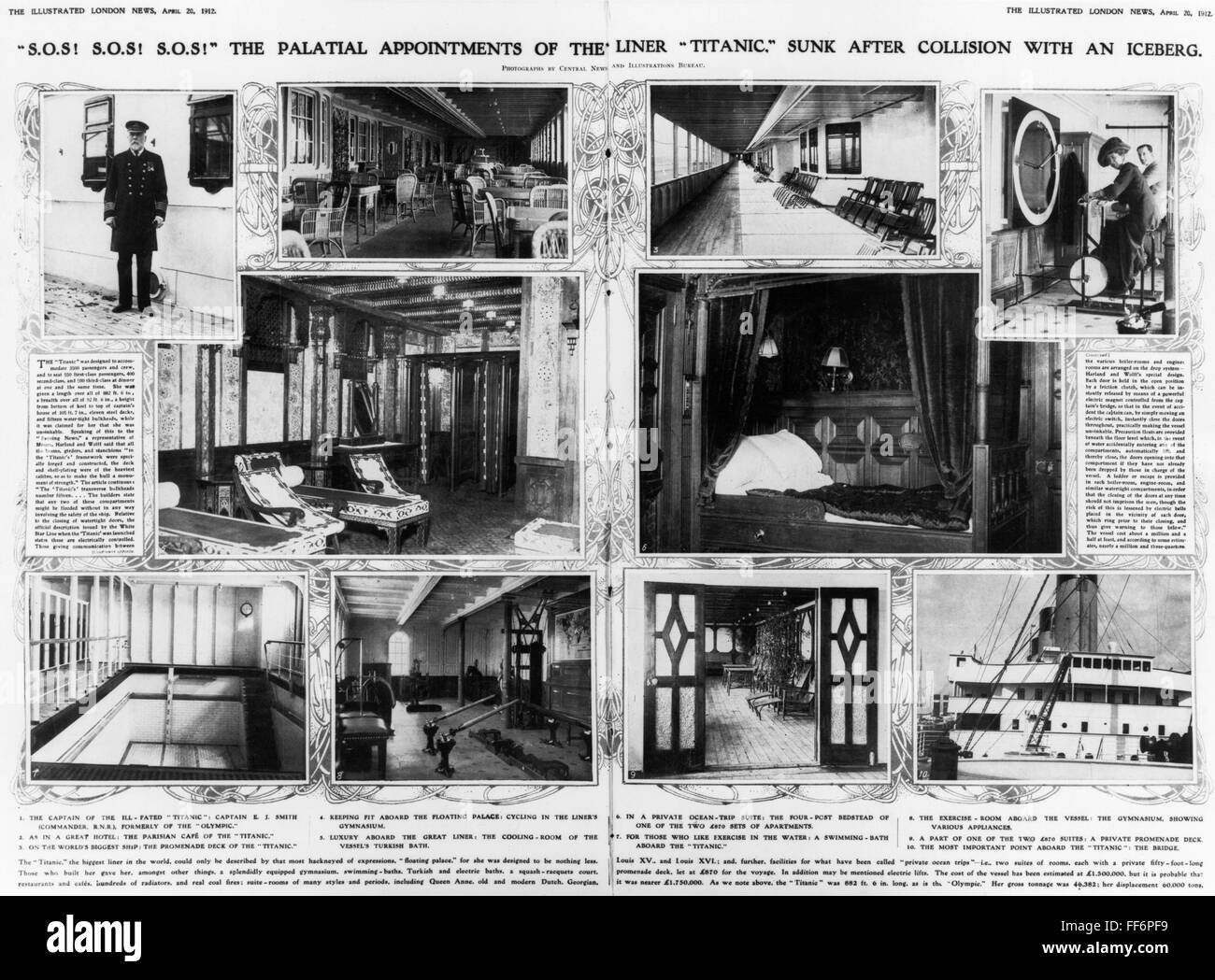 TITANIC AMENITIES, 1912. /nThe palatial appointments of the ocean