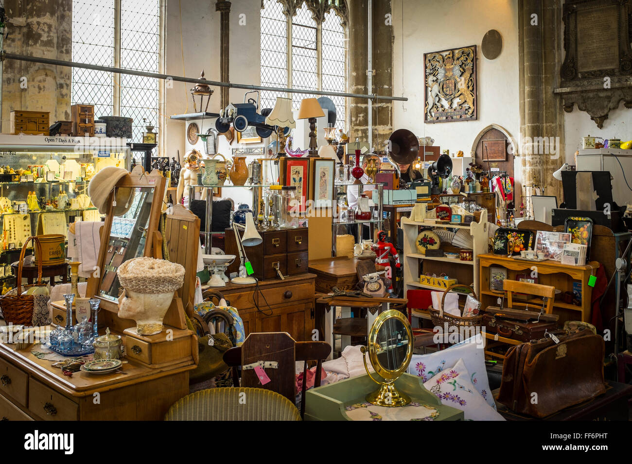 St Gregory's antiques & collectables shop, Norwich, Norfolk, UK Stock Photo