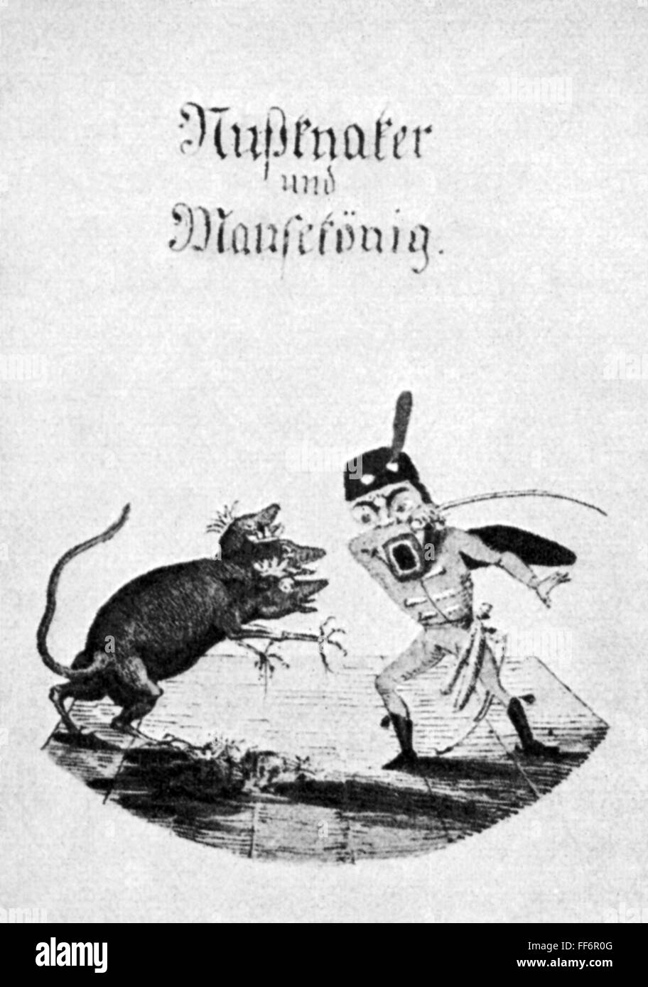 literature, fairy tales, 'The Nutcracker and the Mouse King' by E.T.A.Hoffmann (1876 - 1822), title, engraving after concept of the author, Berlin, 1816, Additional-Rights-Clearences-Not Available Stock Photo