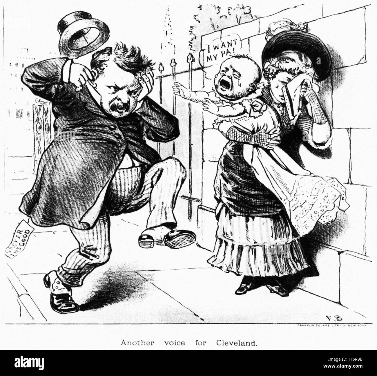G. CLEVELAND CARTOON, 1884. /n'Another Voice for Cleveland' American