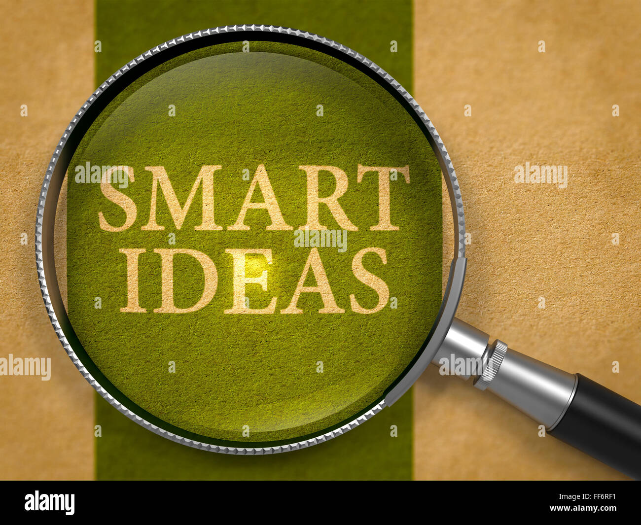 Smart Ideas through Loupe on Old Paper. Stock Photo