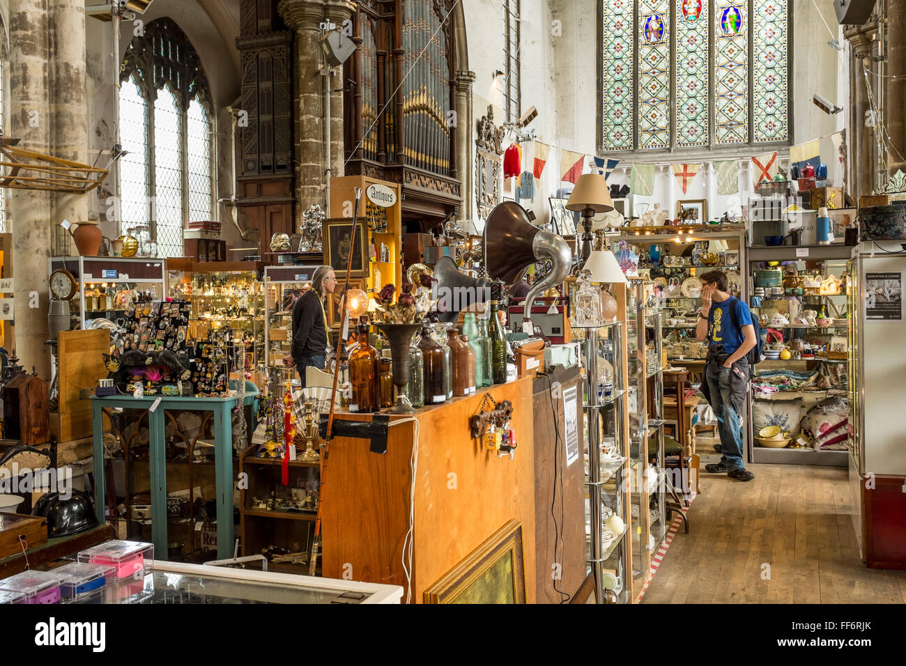 St Gregory's antiques & collectables shop, Norwich, Norfolk, UK Stock Photo