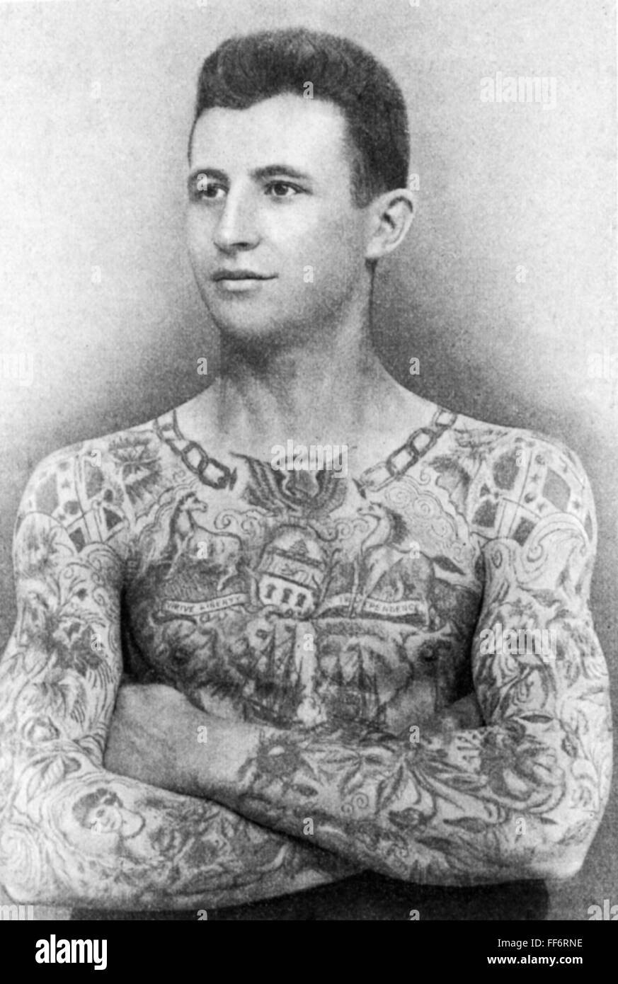 Body tattoo arms chest Black and White Stock Photos & Images Alamy