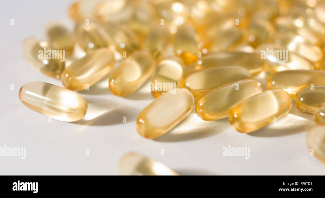 Omega 3 vitamin D cod liver oil Stock Photo Alamy