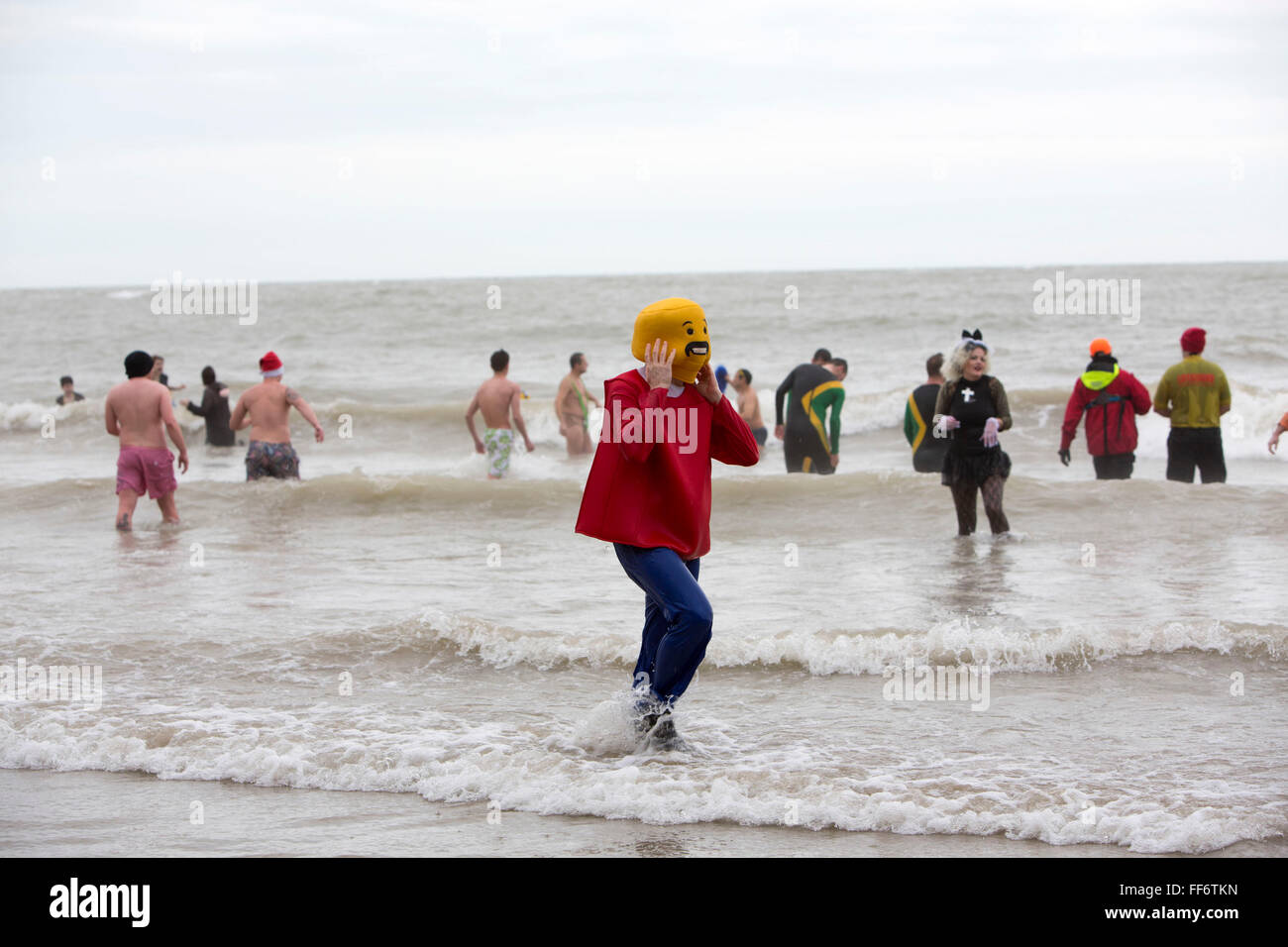 Lego man. Participants dressed up for Folkestone Lions Club Boxing Day