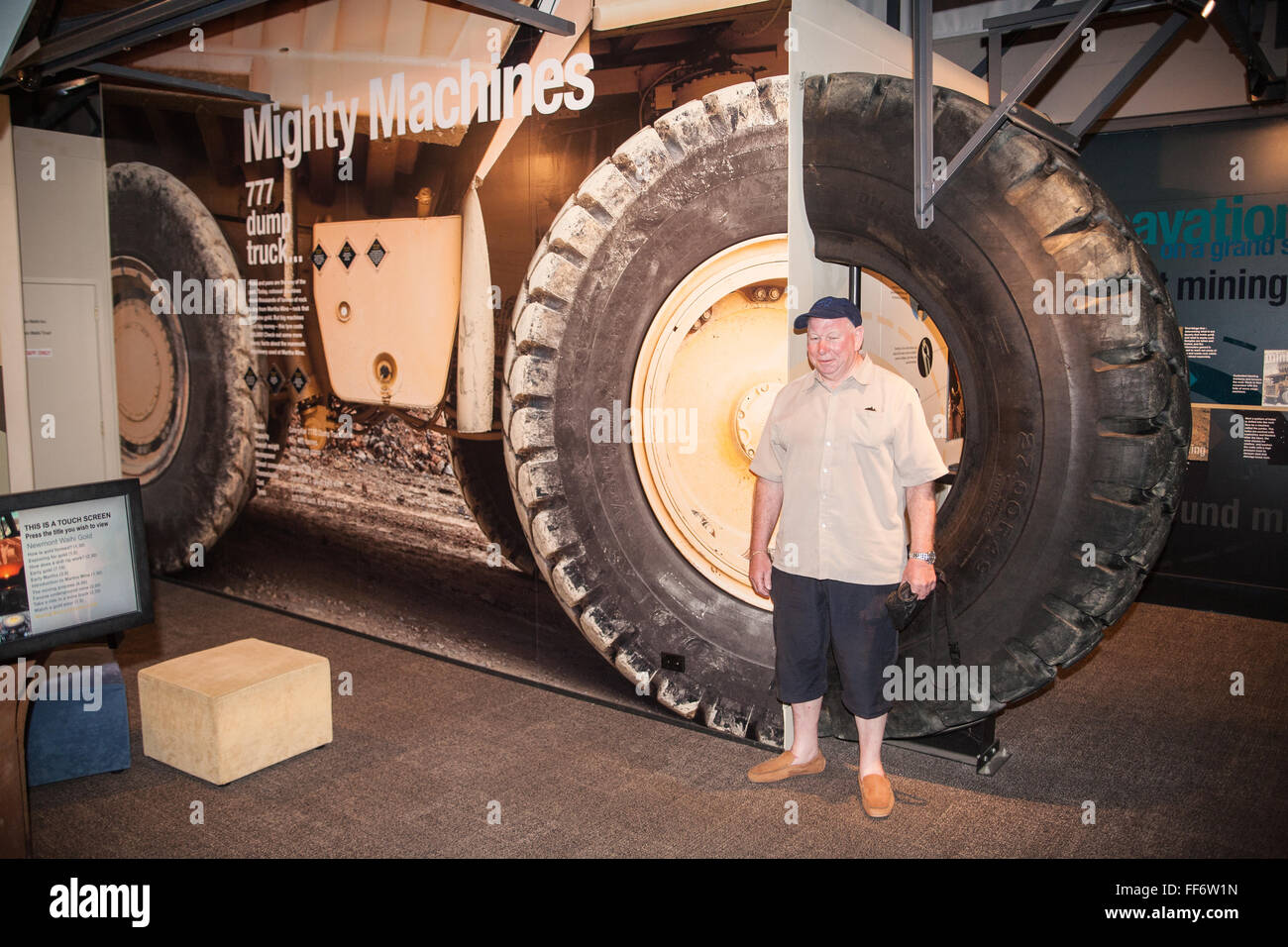Huge truck tyres,wheels at museum in gold mining town of Waihi