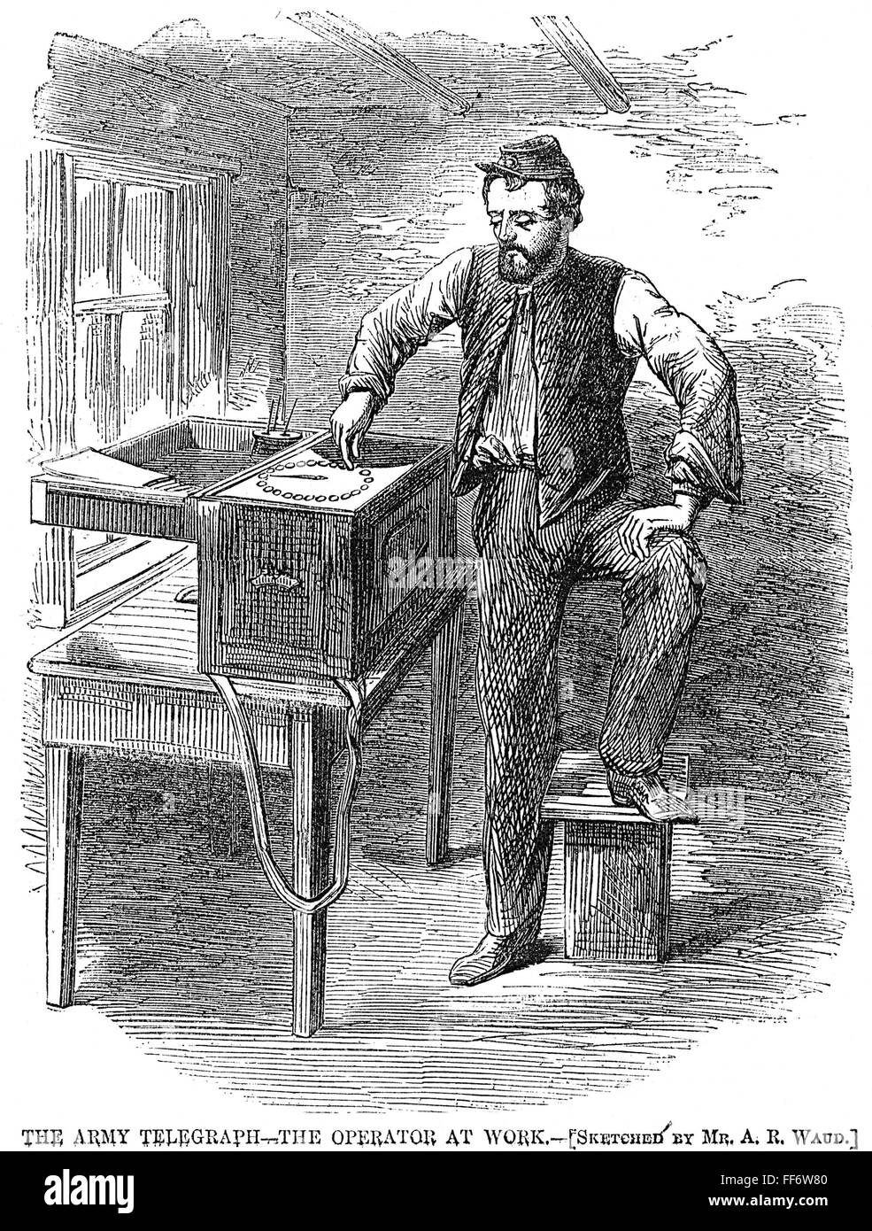CIVIL WAR: TELEGRAPH, 1863. /nA telegrapher of the Army of the Potomac ...