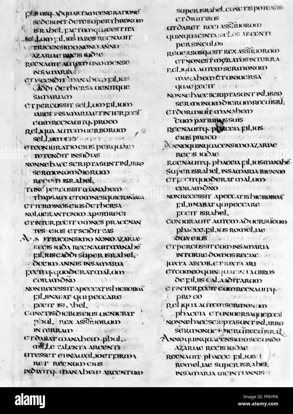 LATIN BIBLE MANUSCRIPT. /nOne of the eleven remaining leaves of a ...
