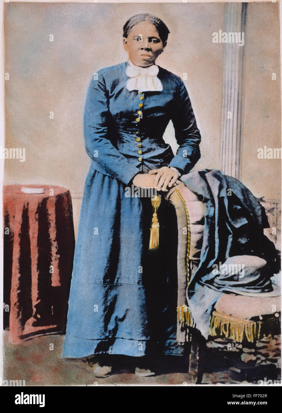 HARRIET TUBMAN (c1820-1913). /nAmerican abolitionist. Oil over a photograph, c1870. Stock Photo