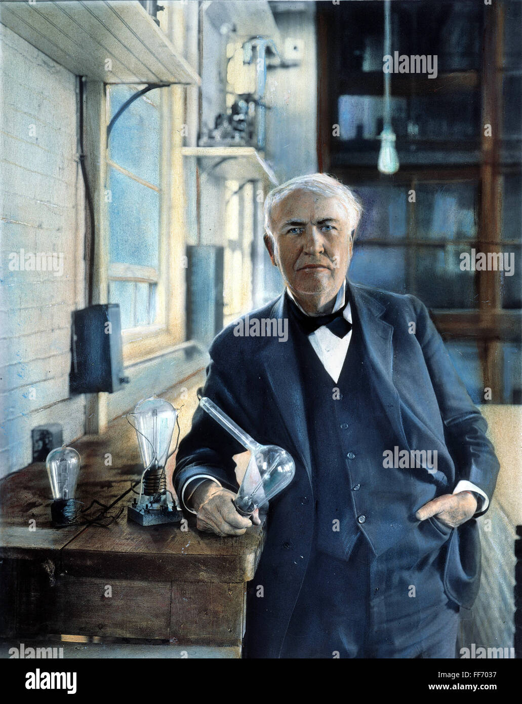 THOMAS EDISON (18471931). /nAmerican inventor. Photographed with his